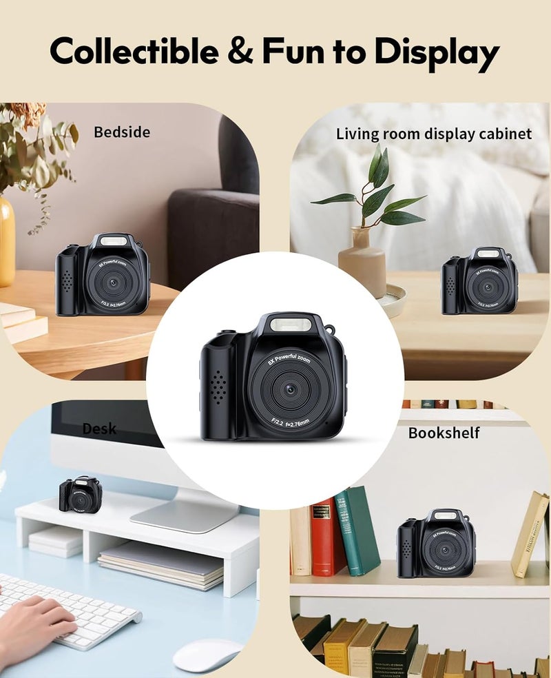 FLATIC Mini Keychain Camera –4K Digital Tiny Camera with 32GB Card & Elegant Gift Box, Fun Pocket-Sized Gadget for Kids & Adults, Collectible Gift for Travel, Birthdays & Stocking Stuffers, Black - Image 5
